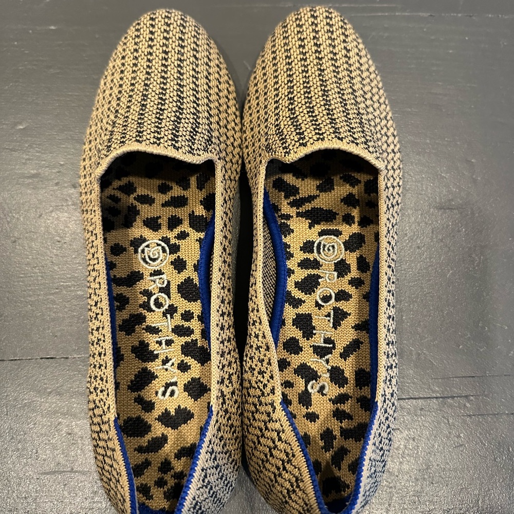 Rothy's Rare Black and Tan Patterned Flats